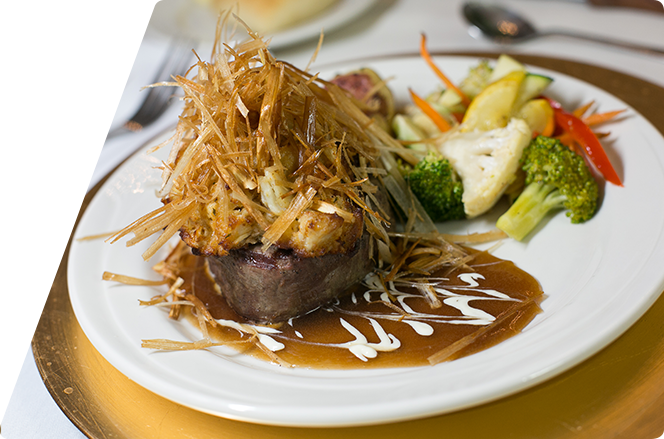 Plated filet for wedding catering